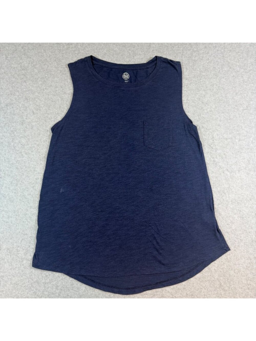 Southpole Women's Large Navy Blue Sleeveless Tank Top Relaxed Fit Pocket